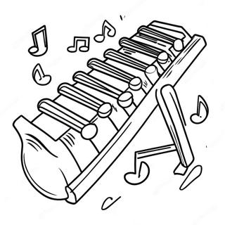 Xylophone With Colorful Notes Coloring Page 22374-20648