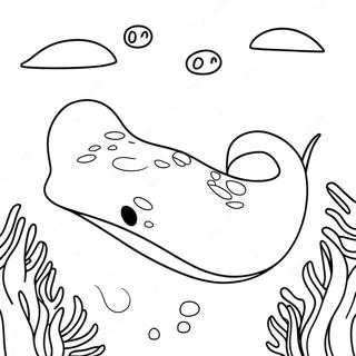 Cute Stingray Swimming In The Ocean Coloring Page 22384-20653