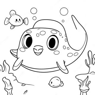 Cute Stingray Swimming In The Ocean Coloring Page 22384-20654