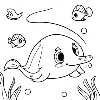 Cute Stingray Swimming In The Ocean Coloring Page 22384-20655