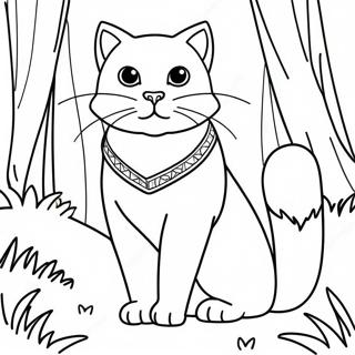 Fierce Realistic Warrior Cat In Forest Coloring Page 22404-20669