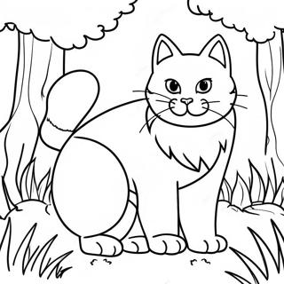 Fierce Realistic Warrior Cat In Forest Coloring Page 22404-20671