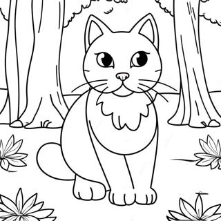 Fierce Realistic Warrior Cat In Forest Coloring Page 22404-20672