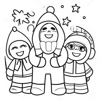 Festive Among Us Crewmates Coloring Page 22414-20679