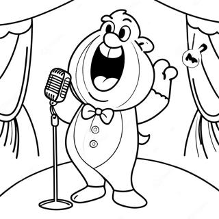 Buster Moon Singing On Stage Coloring Page 2242-1839