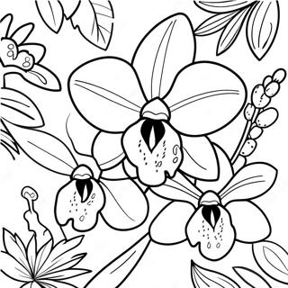 Orchid Coloring Page 22433-20691