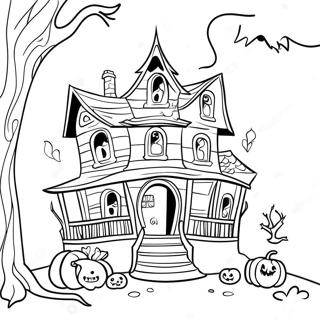 Spooky Monster House Coloring Page 22444-20702