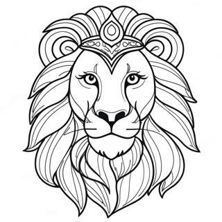 Majestic Lion Face Coloring Page 22484-20736