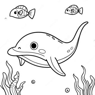 Cute Sting Ray Swimming Coloring Page 22514-20757