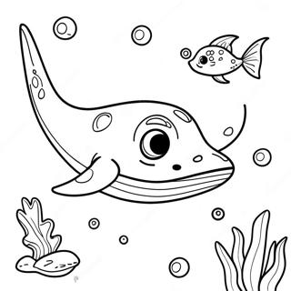 Cute Sting Ray Swimming Coloring Page 22514-20758