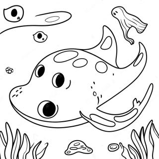 Cute Sting Ray Swimming Coloring Page 22514-20759