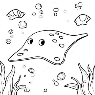 Cute Sting Ray Swimming Coloring Page 22514-20760