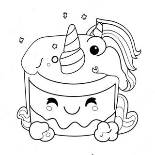 Unicorn Cake Coloring Page 2251-1842