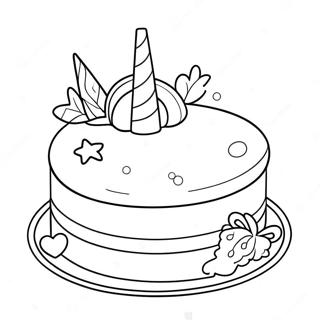 Unicorn Cake Coloring Page 2251-1843