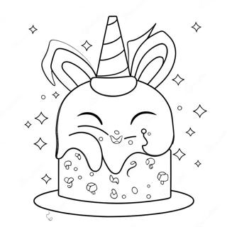 Magical Unicorn Cake With Sprinkles Coloring Page 2252-1846