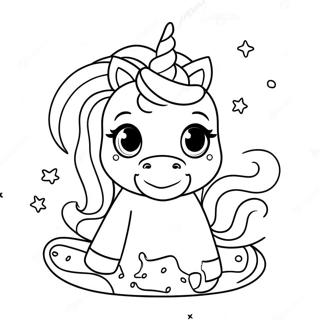 Magical Unicorn Cake With Sprinkles Coloring Page 2252-1847