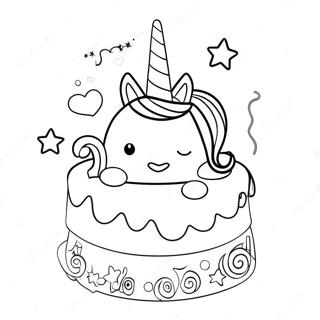 Magical Unicorn Cake With Sprinkles Coloring Page 2252-1848