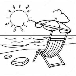 Sunny Beach Scene Coloring Page 22564-20797