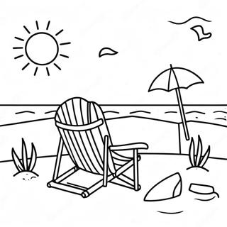 Sunny Beach Scene Coloring Page 22564-20799