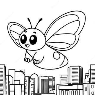 Mothra Flying Over City Coloring Page 22584-20814