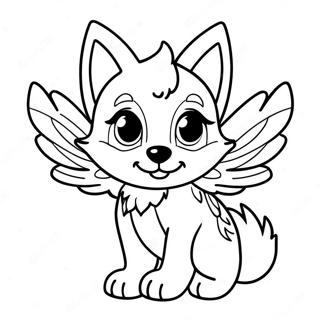 Baby Wolf With Wings Coloring Page 22603-20826