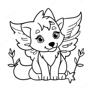 Baby Wolf With Wings Coloring Page 22603-20828