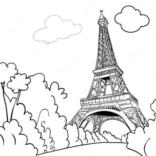 Eiffel Tower In Paris Coloring Page 22614-20839