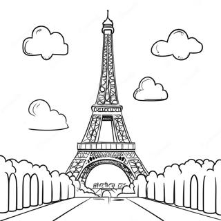 Eiffel Tower In Paris Coloring Page 22614-20840