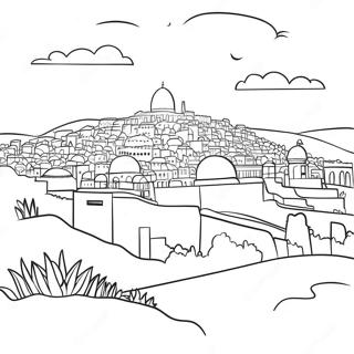 Beautiful Palestine Landscape Coloring Page 22624-20845