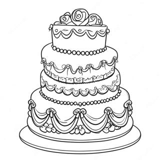 Elegant Wedding Cake Coloring Page 22633-20852