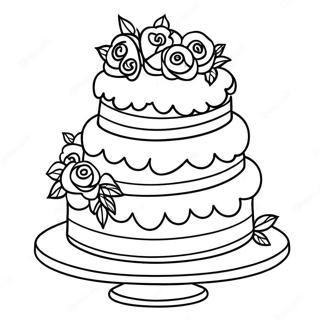 Three Tier Wedding Cake Coloring Page 22634-20853