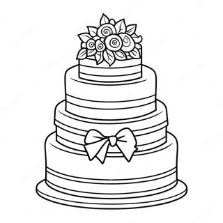 Three Tier Wedding Cake Coloring Page 22634-20854