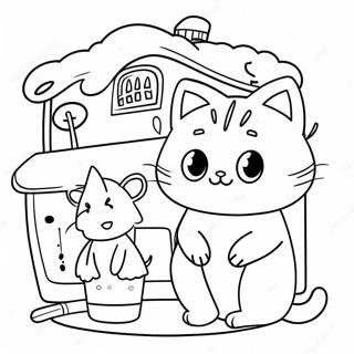 Gabby S Dollhouse Cute Cat Characters Coloring Page 22644-20861