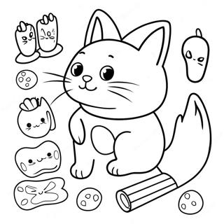 Gabby S Dollhouse Cute Cat Characters Coloring Page 22644-20862