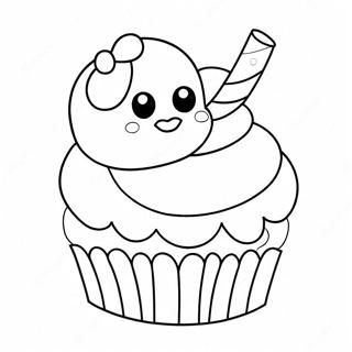 Adorable Cupcake Coloring Page 22694-20901