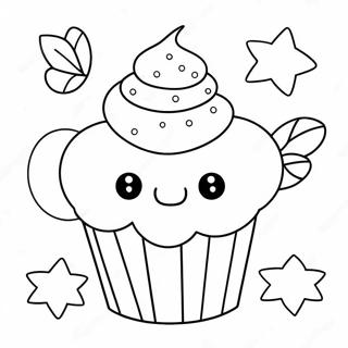 Adorable Cupcake Coloring Page 22694-20903