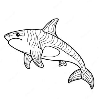 Majestic Tiger Shark Swimming Coloring Page 22704-20910