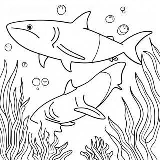 Majestic Tiger Shark Swimming Coloring Page 22704-20911