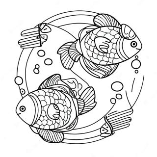 Pisces Zodiac Sign Coloring Page 22723-20923