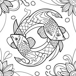 Pisces Zodiac Sign Coloring Page 22723-20924