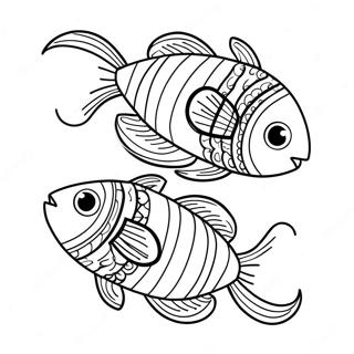 Cute Pisces Fish Coloring Page 22724-20925