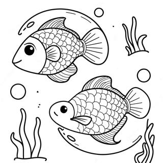 Cute Pisces Fish Coloring Page 22724-20927