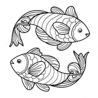 Cute Pisces Fish Coloring Page 22724-20928