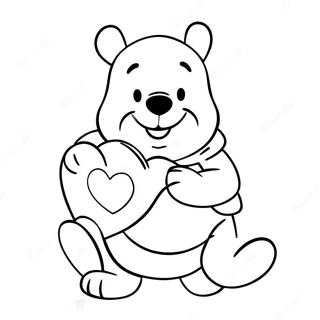 Winnie The Pooh Holding A Heart Coloring Page 22743-20930