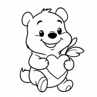 Winnie The Pooh Holding A Heart Coloring Page 22743-20932