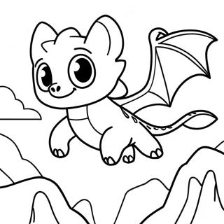 Night Fury Flying Over Mountains Coloring Page 22764-20950