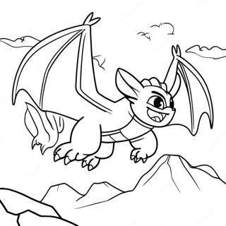 Night Fury Flying Over Mountains Coloring Page 22764-20952