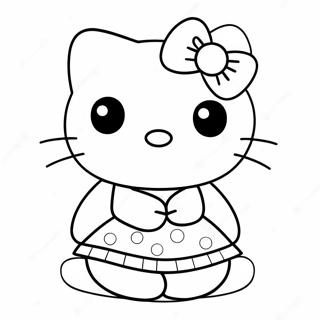 Hello Kitty In A Cute Dress Coloring Page 22814-20991