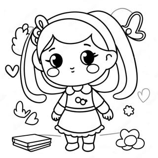 Kawaii Girl Coloring Page 2281-1867