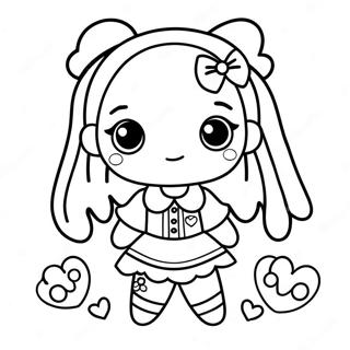 Kawaii Girl Coloring Page 2281-1868